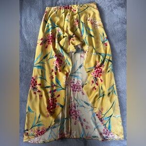 Love Tree Yellow Tropical Shorts with A line Skirt